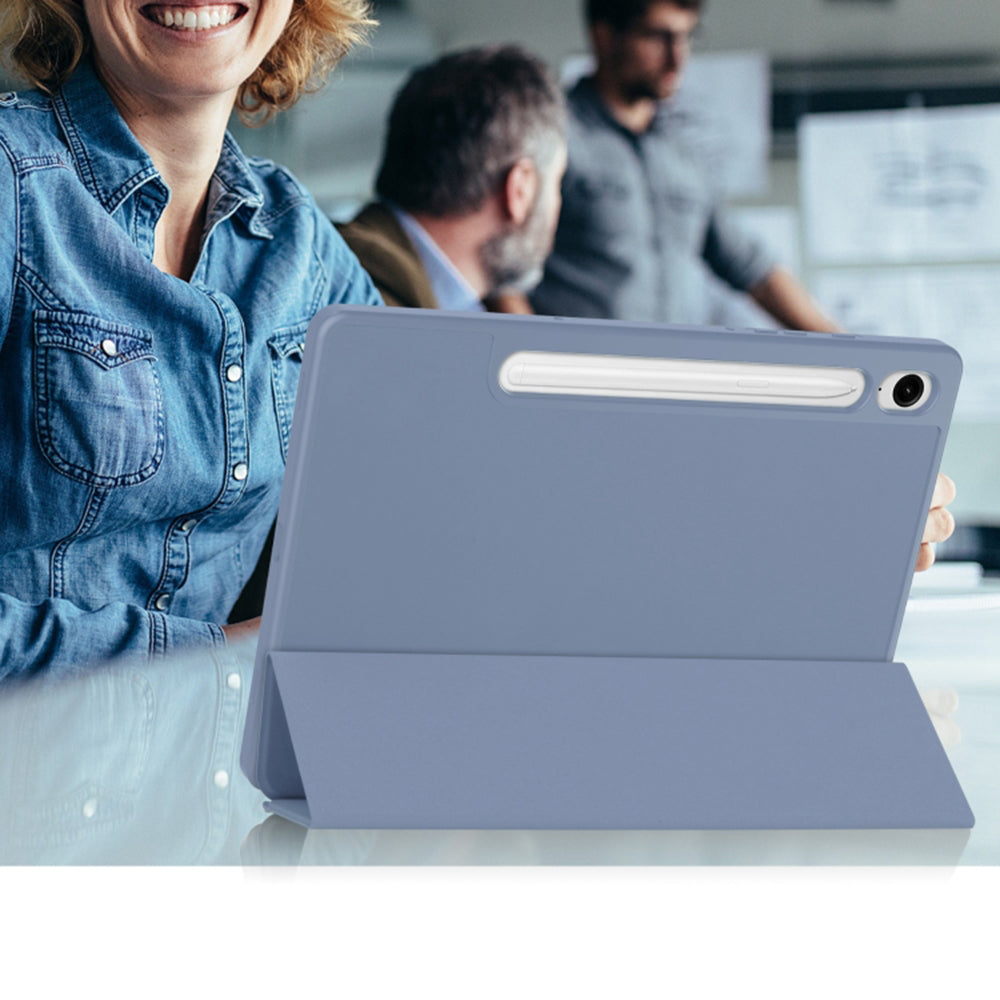 Techsuit - Flex Trifold (with Pencil Holder) - Galaxy Tab S9 / S9 FE / S10 FE - Dark Blue