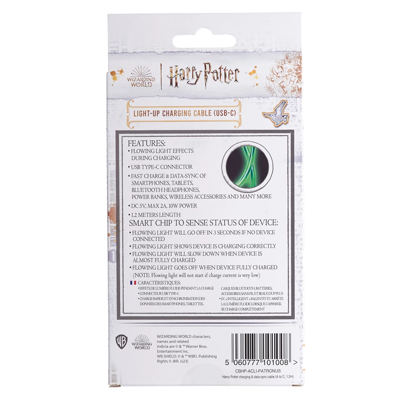 Lazerbuilt Harry Potter Light-Up USB-C Φωτιζόμενο καλώδιο φόρτισης μήκους 1,2 μέτρα (Patronus)