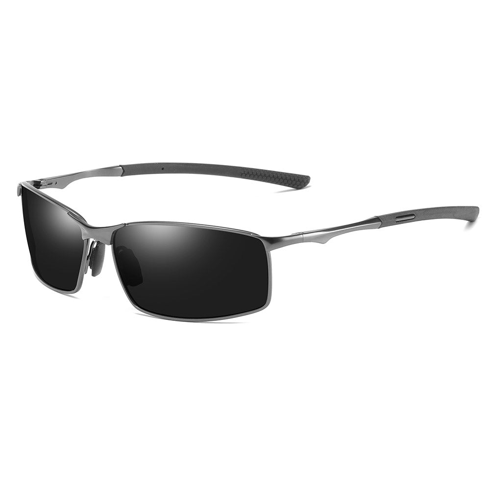 Techsuit - Μόδα > Αξεσουάρ > Γυαλιά Ηλίου Polarized (559) - for Men, with UV Protection and Metal Frame, Rectangular - Black / Silver
