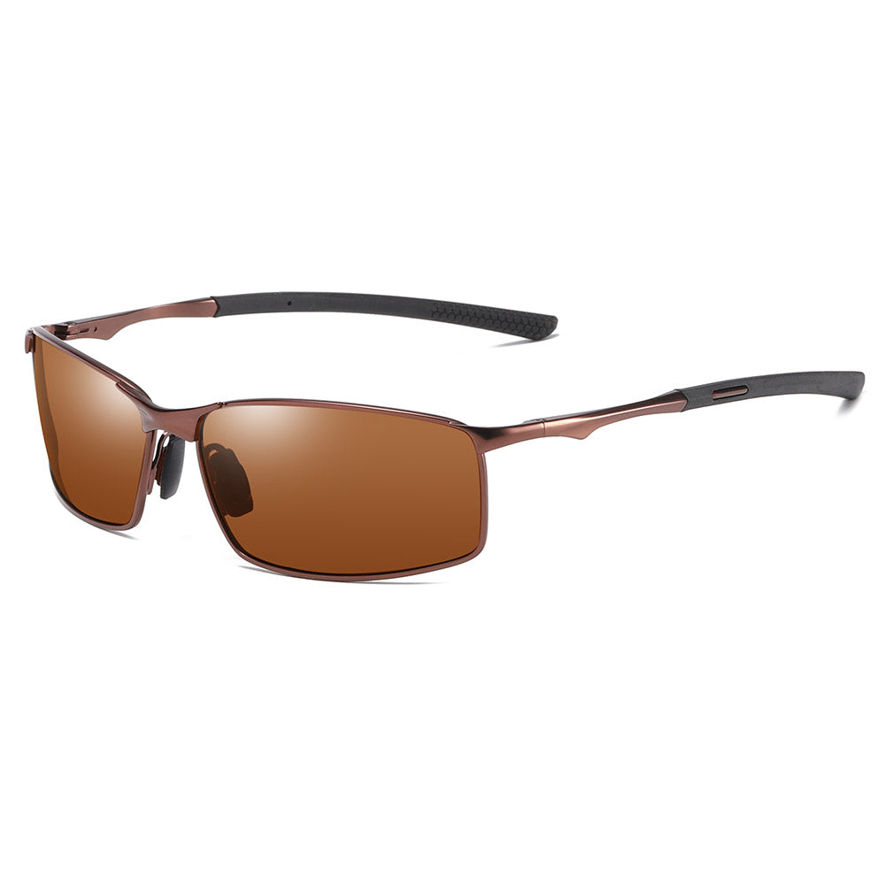 Techsuit - Μόδα > Αξεσουάρ > Γυαλιά Ηλίου Polarized (559) - for Men, with UV Protection and Metal Frame, Rectangular - Brown