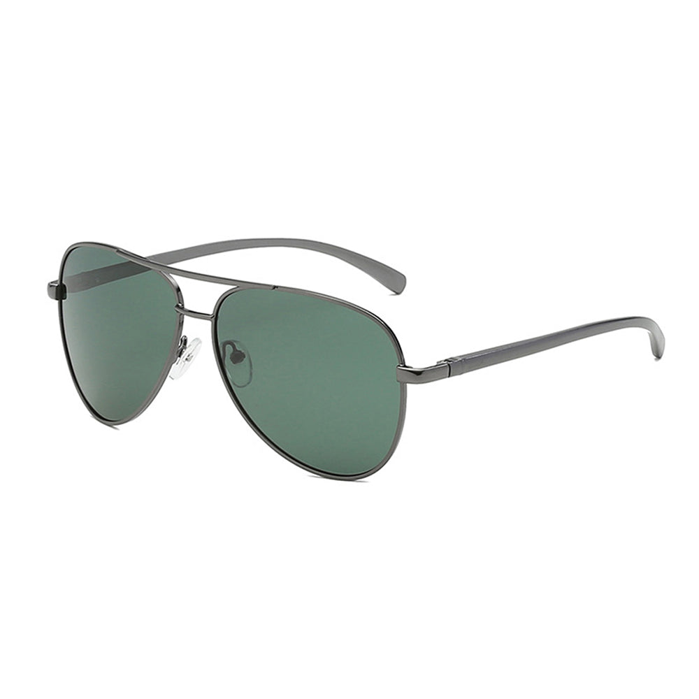 Techsuit - Μόδα > Αξεσουάρ > Γυαλιά Ηλίου Polarized (2150) - for Men, with UV Protection, Metal Frame - Gun Color / Blackish Green