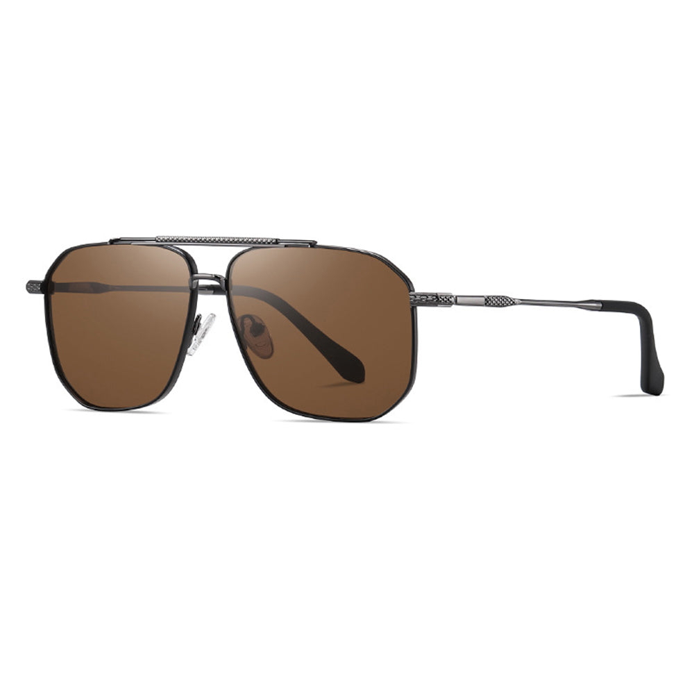 Techsuit - Μόδα > Αξεσουάρ > Γυαλιά Ηλίου Polarized (8538) - for Men, with UV Protection, Metal - Gun Color / Brown