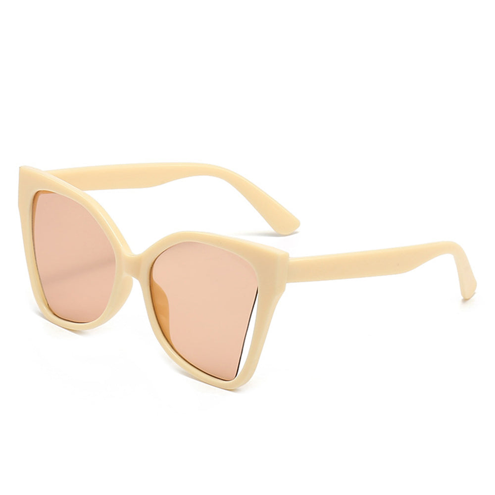 Techsuit - Μόδα > Αξεσουάρ > Γυαλιά Ηλίου (5335) - for Women with PC Frame and Lens, Butterfly Shape - Beige / Champagne