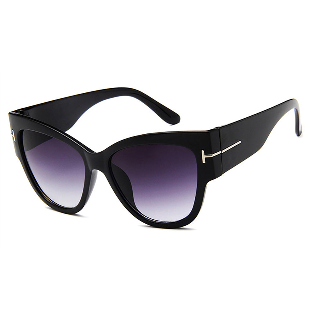 Techsuit - Μόδα > Αξεσουάρ > Γυαλιά Ηλίου (9778) - for Women with PC Frame and Lens, Cat Eye - Black / Gradient Gray