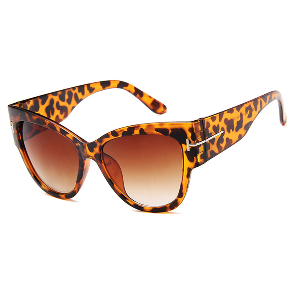 Techsuit - Μόδα > Αξεσουάρ > Γυαλιά Ηλίου (9778) - for Women with PC Frame and Lens, Cat Eye - Leopard / Brown