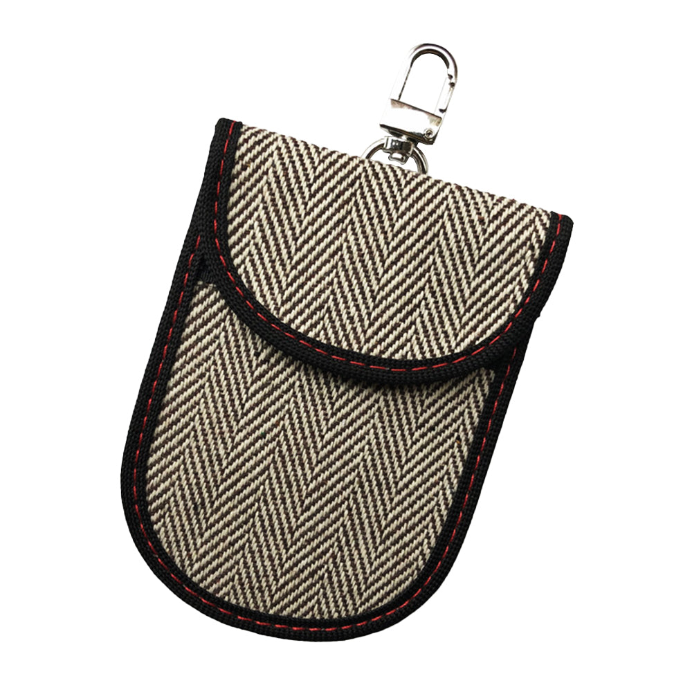 Techsuit - RFID Anti-Theft (AF1) - for Cards & Keys, Waterproof Leather, Metal Hybrid Fibre, EMF Blocker, 12.5x9 - Beige