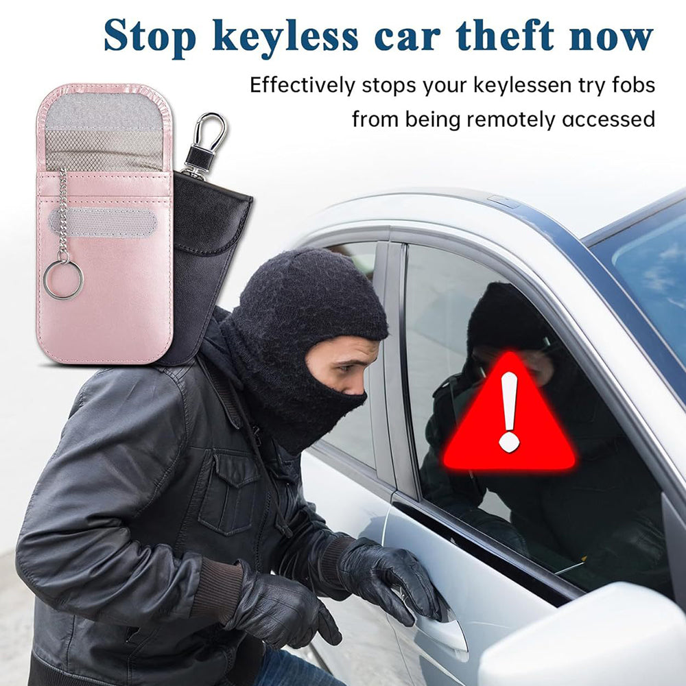 Techsuit - RFID Anti-Theft (AF2) - for Cards & Keys, PU Leather, EMF Blocker - Black