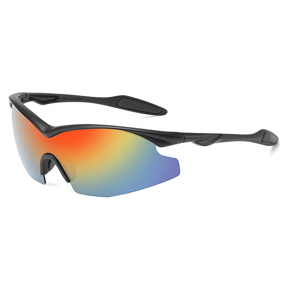 Techsuit - Bike Glasses (1806) - for Cycling and Sport Outdoor Activities, with UV Protection, Unisex - Black / Orange Yellow