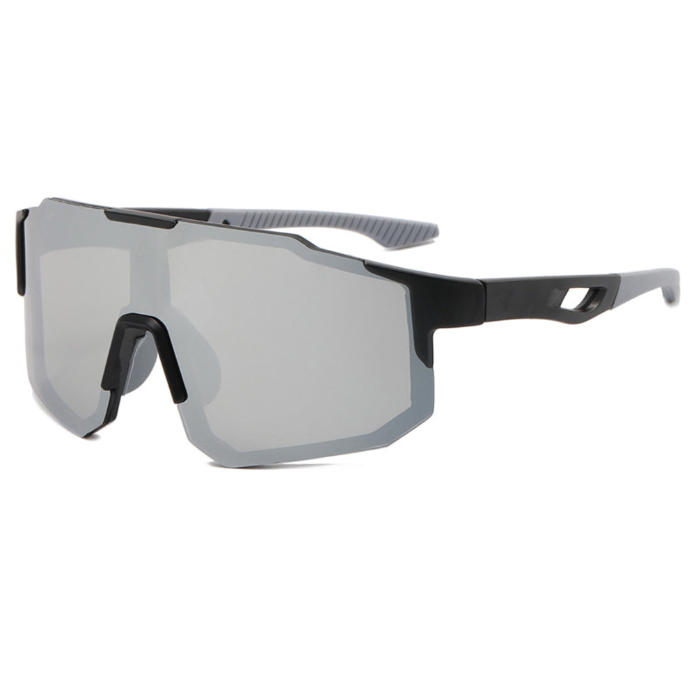 Techsuit - Bike Glasses (9337) - for Cycling, Sport Outdoor Activities, with UV Protection, PC Frame, Unisex - Black / Silver
