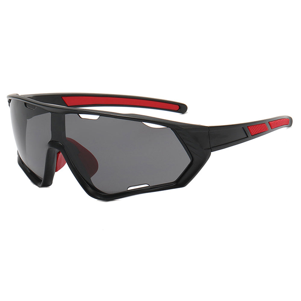 Techsuit - Bike Glasses (9330) - for Cycling, Sport Outdoor Activities, PC Frame and Lens, Unisex - Black / Red