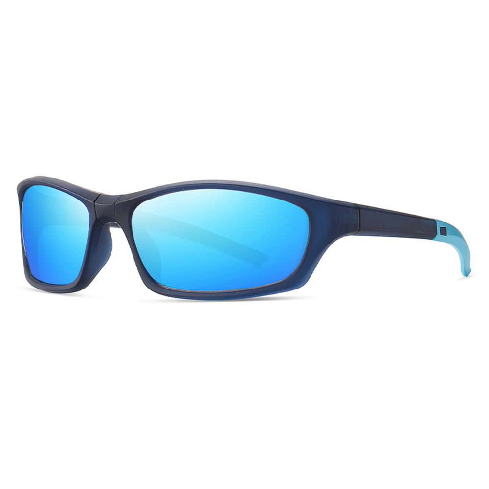 Techsuit - Bike Glasses (24101) - for Cycling and Sport Outdoor Activities, Polarized, Unisex - Blue / Light Blue