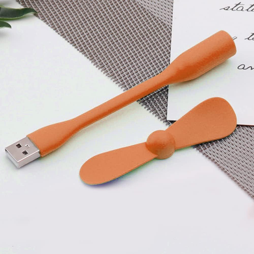 Techsuit - Mini USB Fan (TUF1) - Portable, Flexible, Bendable, 5V - Orange