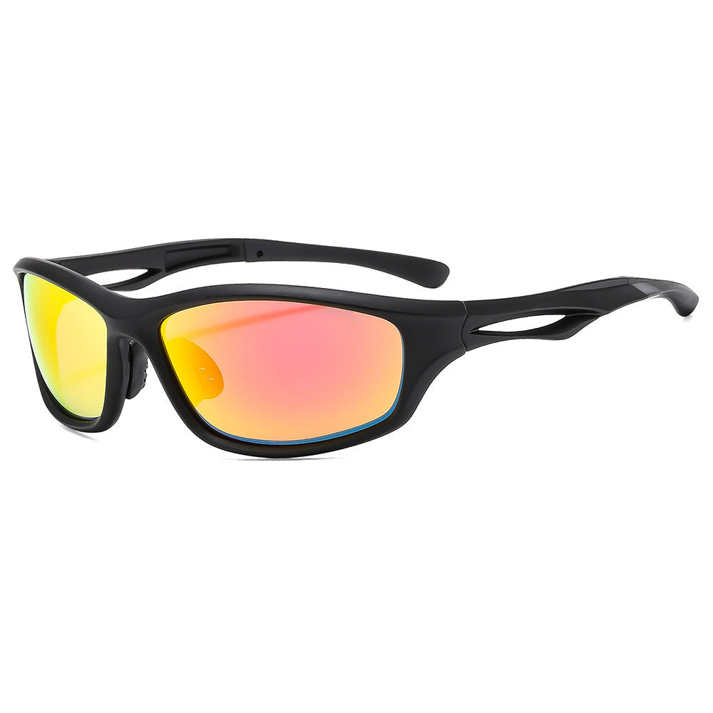 Techsuit - Bike Glasses (9309) - for Cycling and Sport Outdoor Activities, Polarized, PC Frame, Unisex - Black / Red