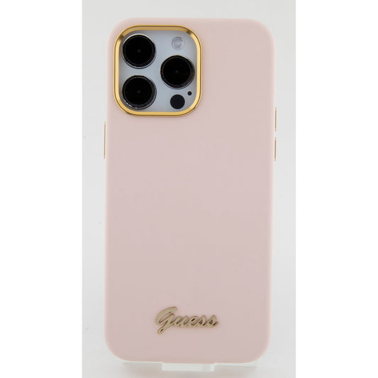 Guess “Vintage Script Gold Logo Collection” Σκληρή Θήκη Προστασίας Από Σιλικόνη – Apple Iphone 15 Pro (Ροζ  – Guhcp15Lsmbslp) – Θήκη για κινητό από το PhoneBazaar.gr