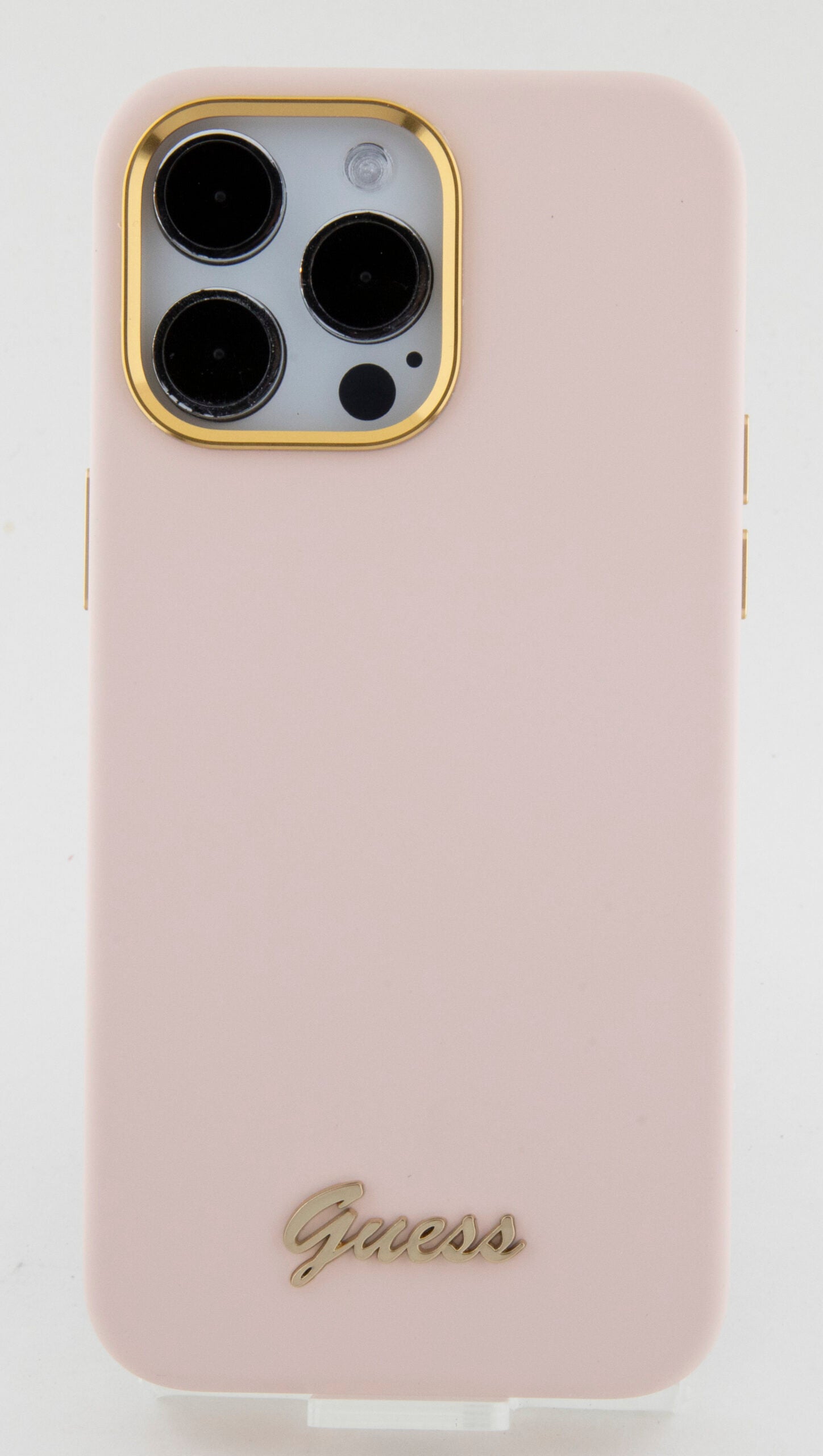 Guess “Vintage Script Gold Logo Collection” Σκληρή Θήκη προστασίας από σιλικόνη – Apple iPhone 15 Pro Max (Ροζ  – GUHCP15XSMBSLP)