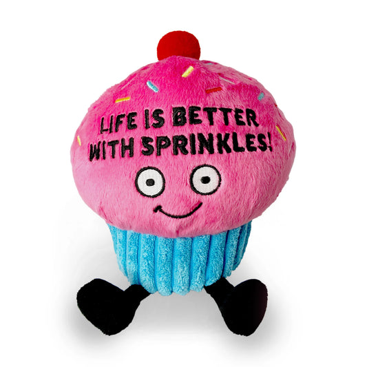 Punchkins Plush Cupcake Λούτρινο – "Life Is Better With Sprinkles" – Θήκη για κινητό από το PhoneBazaar.gr