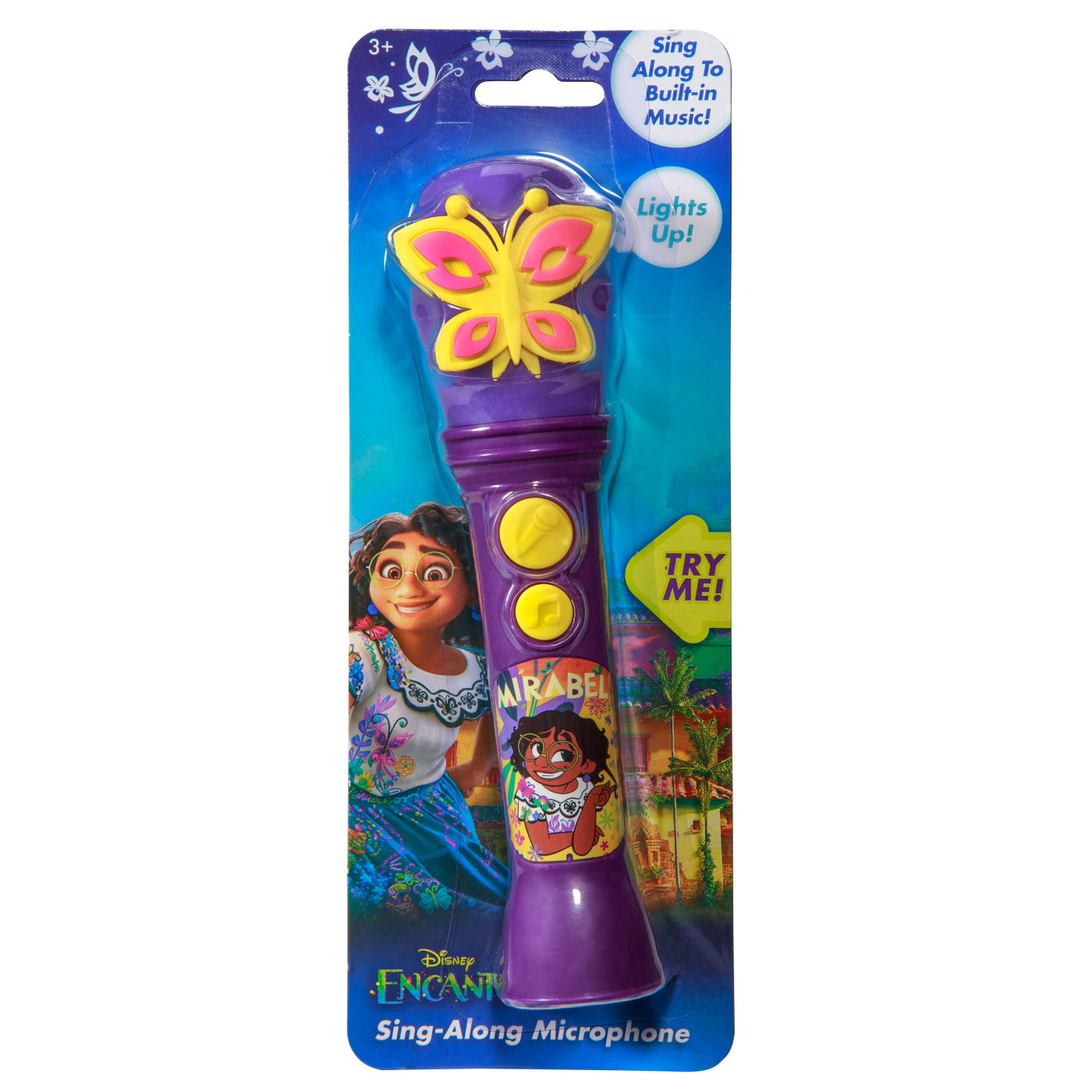 eKids Encanto Ασύρματο Μικρόφωνο Karaoke για παιδιά με ενσωματωμένη μουσική, φωτισμό, Sound Effects (EN-070) (Μωβ/Ροζ)