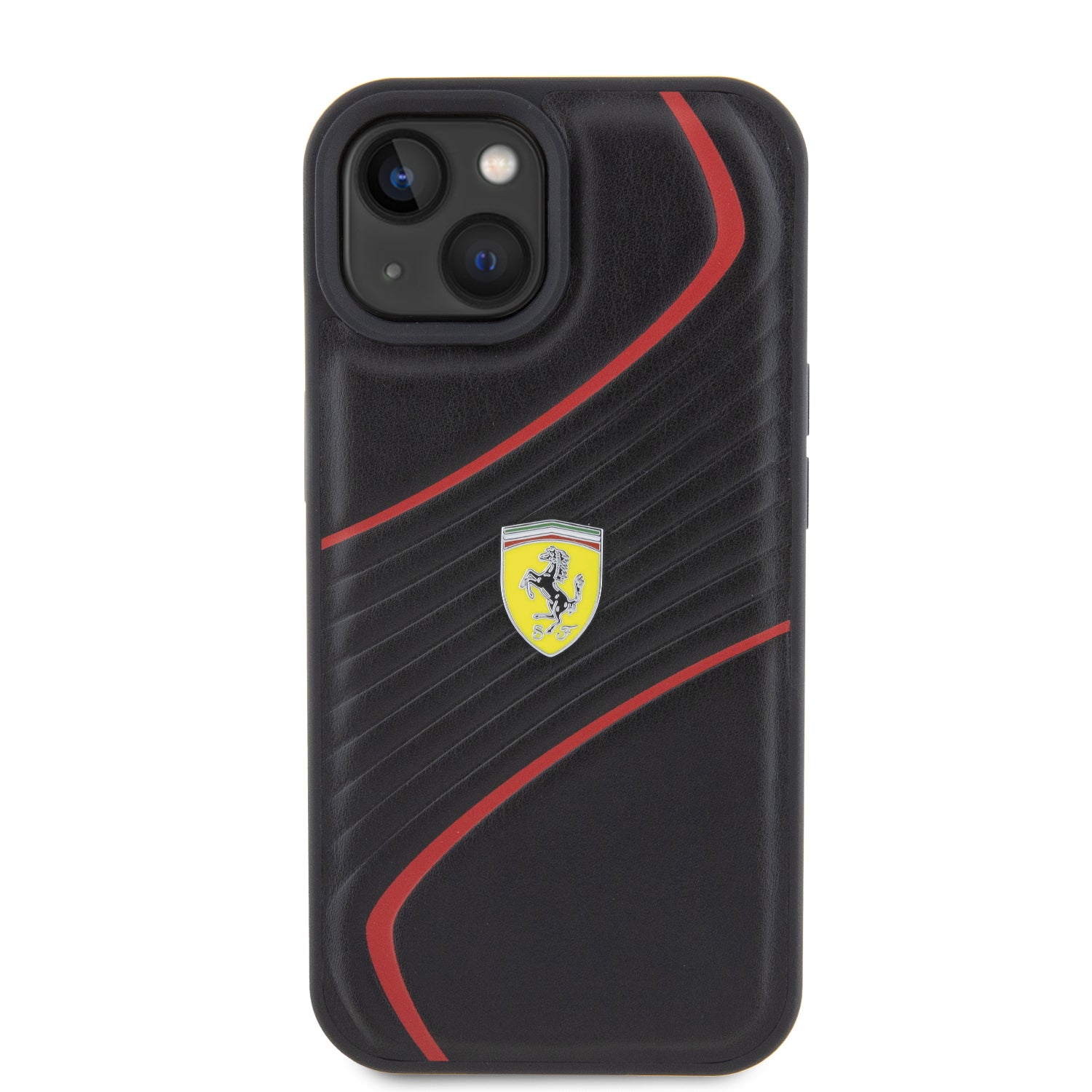 Ferrari Twist Metal Logo Hard Case Θήκη προστασίας από δερματίνη – iPhone 15 (Black – FEHCP15SPTWK)