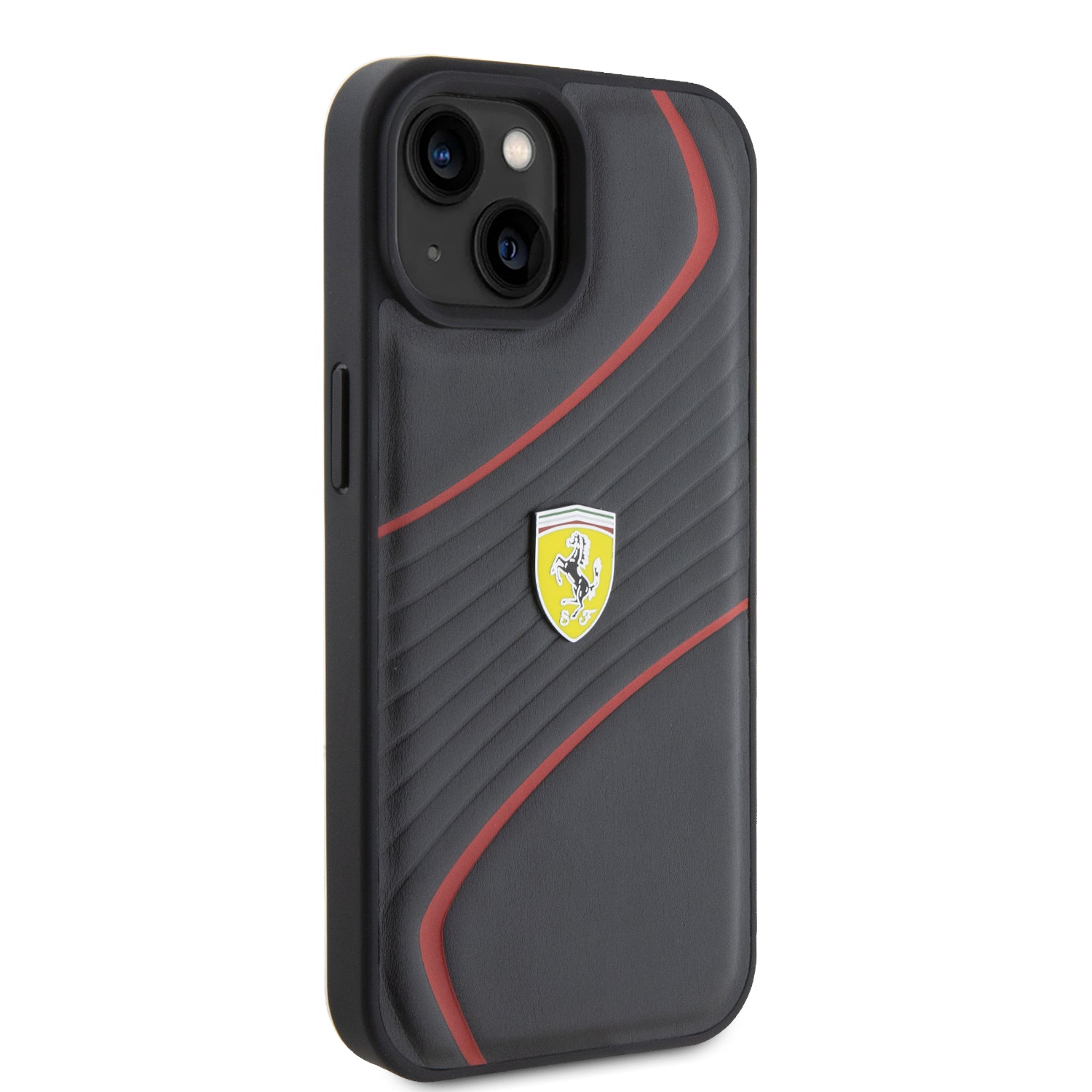 Ferrari Twist Metal Logo Hard Case Θήκη προστασίας από δερματίνη – iPhone 15 (Black – FEHCP15SPTWK)