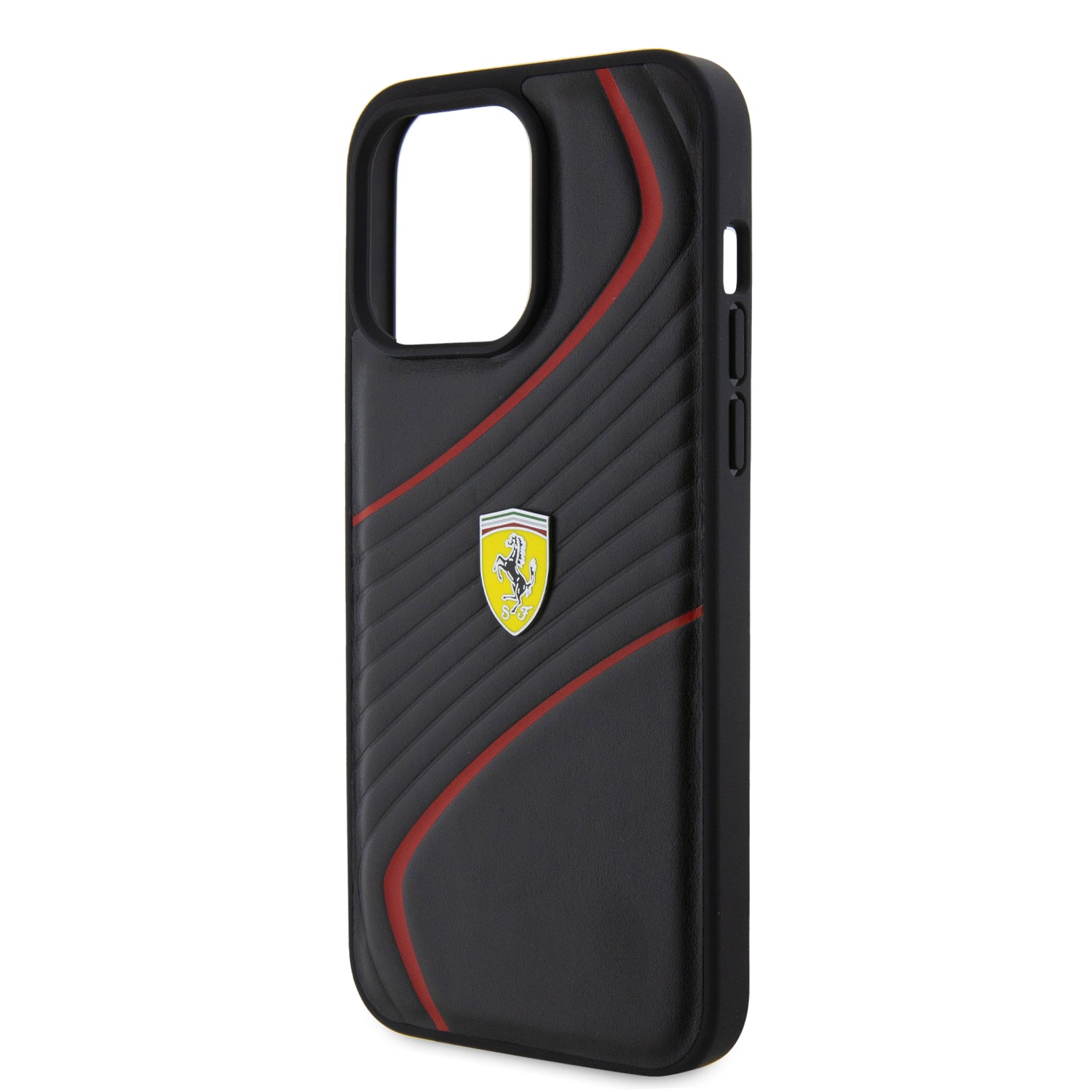 Ferrari Twist Metal Logo Hard Case Θήκη προστασίας από δερματίνη – iPhone 15 Pro Max (Black – FEHCP15XPTWK)