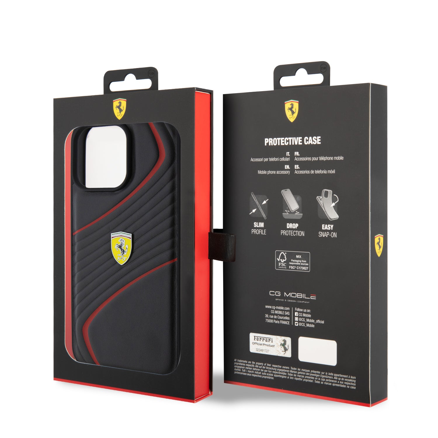 Ferrari Twist Metal Logo Hard Case Θήκη προστασίας από δερματίνη – iPhone 15 Pro Max (Black – FEHCP15XPTWK)