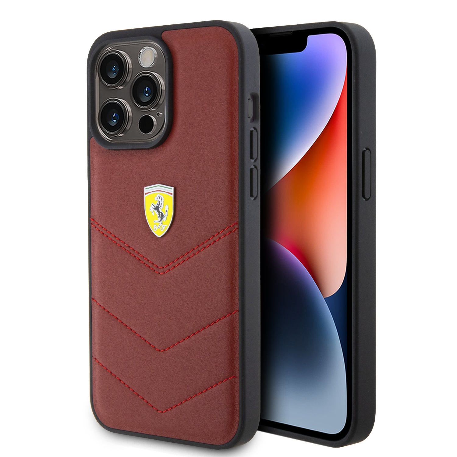 Ferrari Leather Stitched Lines – Θήκη Προστασίας Για Iphone 15 Pro Max (Red – Fehcp15Xrdur) – Θήκη για κινητό από το PhoneBazaar.gr