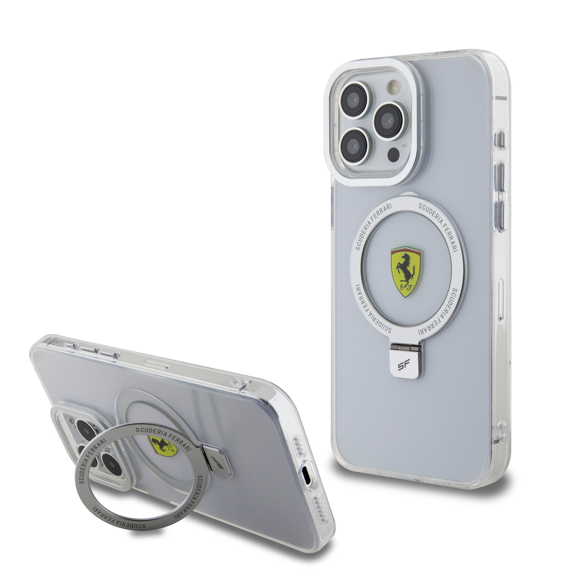 Ferrari Magsafe Ringstand Case – Θήκη Προστασίας Από Σκληρό Πλαστικό Για Iphone 15 Pro Max (Silver – Fehmp15Xuscas) – Θήκη για κινητό από το PhoneBazaar.gr