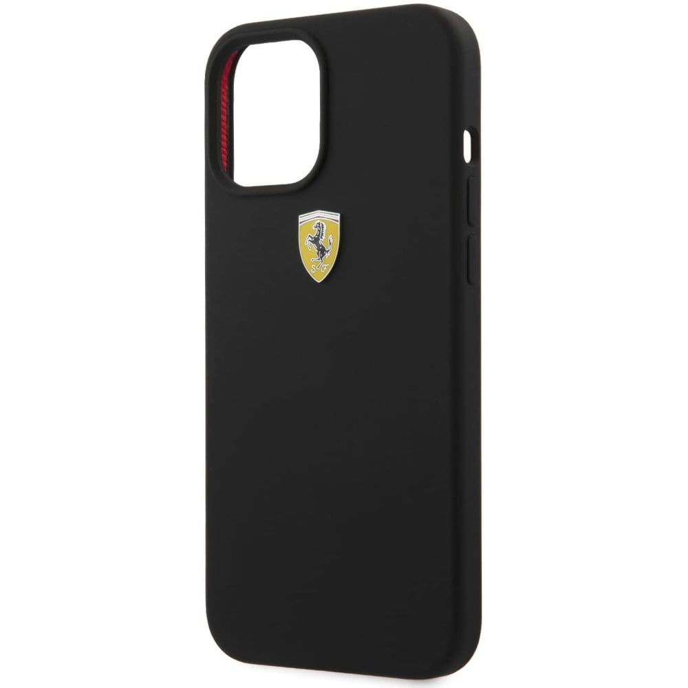 Ferrari "On Track" Liquid Silicone Case Θήκη προστασίας – iPhone 12 Pro Max (Μαύρη/3D Logo)