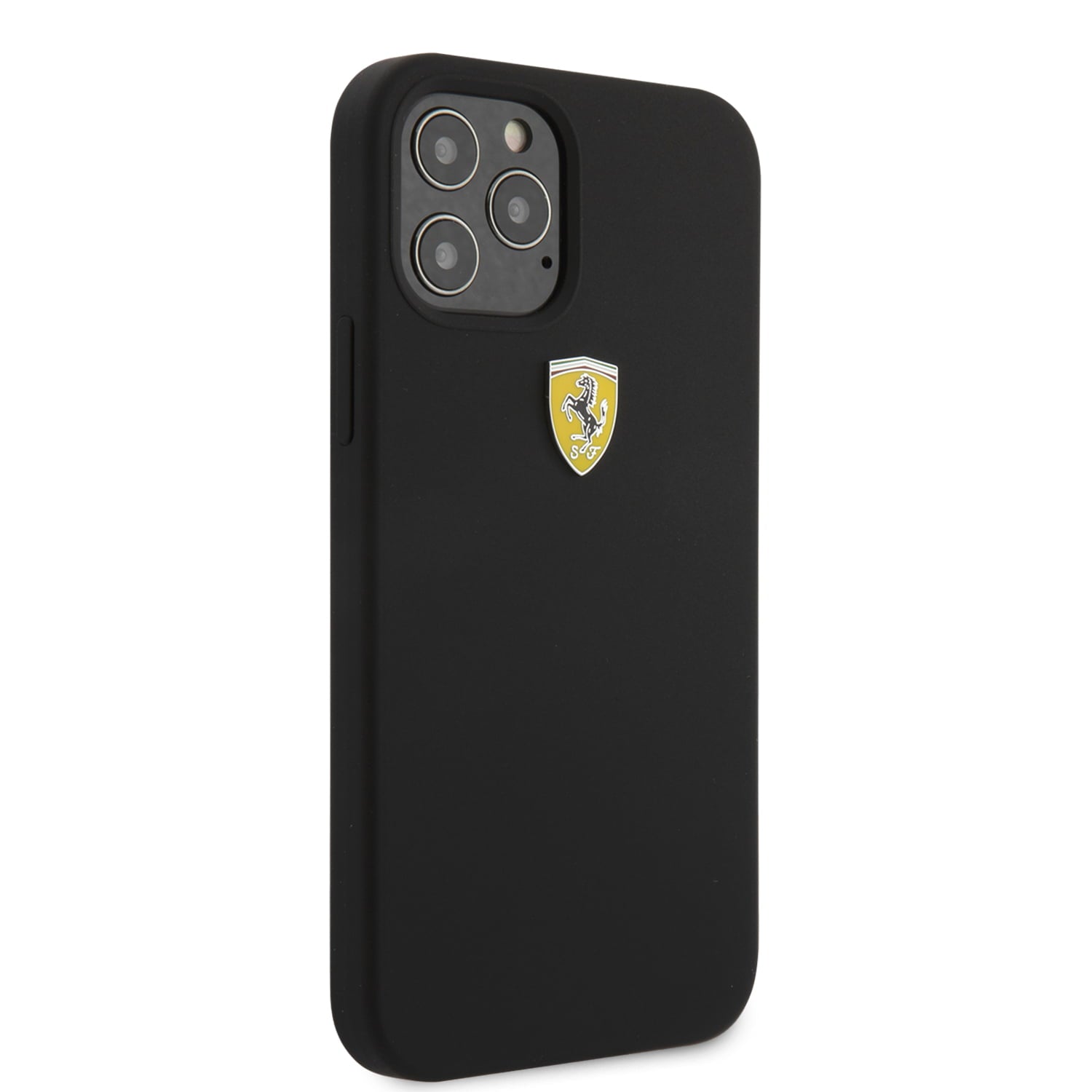 Ferrari "On Track" Liquid Silicone Case Θήκη προστασίας – iPhone 12 / iPhone 12 Pro (Μαύρη/3D Logo)