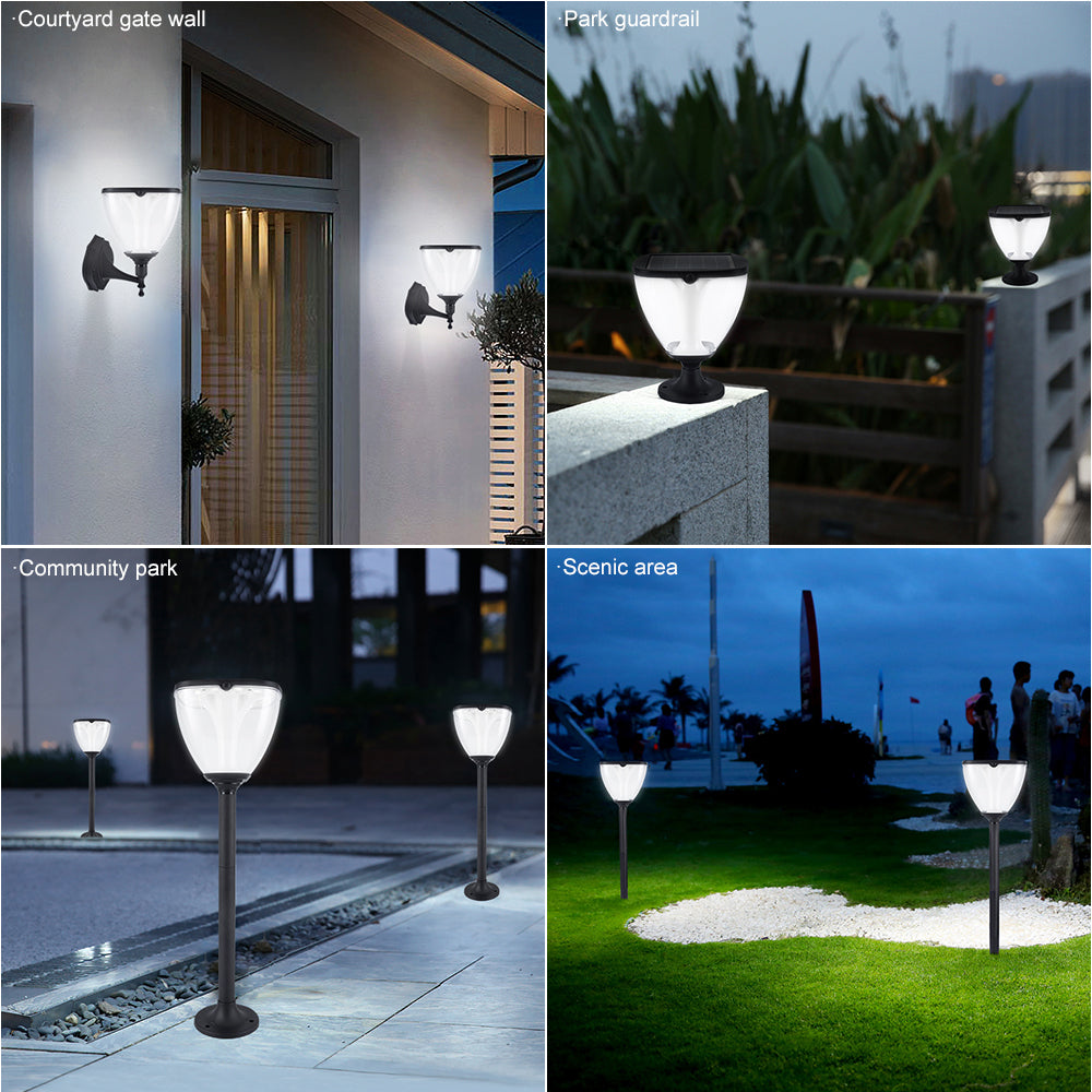 Forever Light Solar LED Lamp SUNARI FLS-98 MODERN Post 3000K+6000K 2200mAh - Φωτιστικό LED Εξωτερικού Χώρου σε Μαύρο χρώμα
