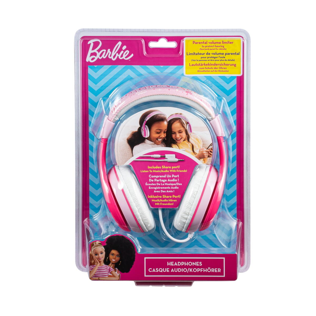 eKids Barbie Ενσύρματα Ακουστικά με ασφαλή μέγιστη ένταση ήχου για παιδιά και εφήβους (BE-140) (Λευκό/Ροζ)