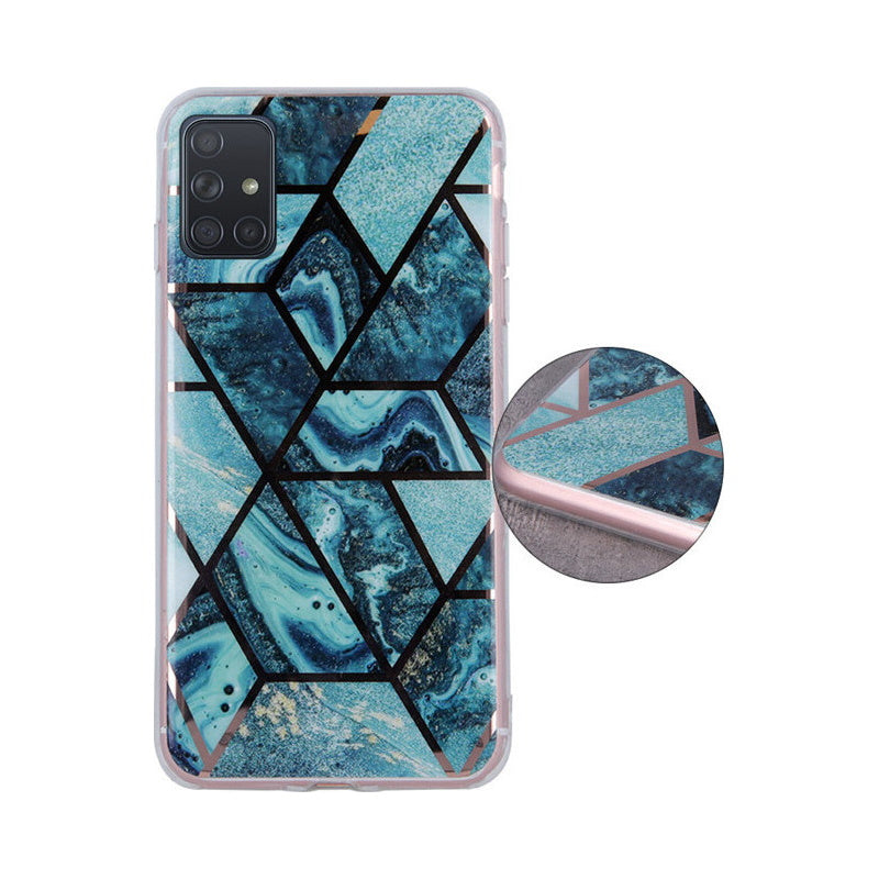 Geometric Marmur Case For Samsung Galaxy A71 Dark Blue – Θήκη για κινητό από το PhoneBazaar.gr