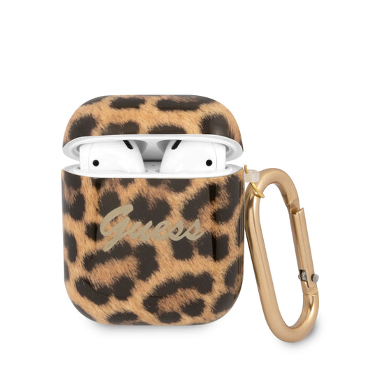 Guess Script Metal Logo Collection Θήκη Προστασίας Leopard Για Apple Airpods 1/2 (Χρυσό) – Θήκη για κινητό από το PhoneBazaar.gr