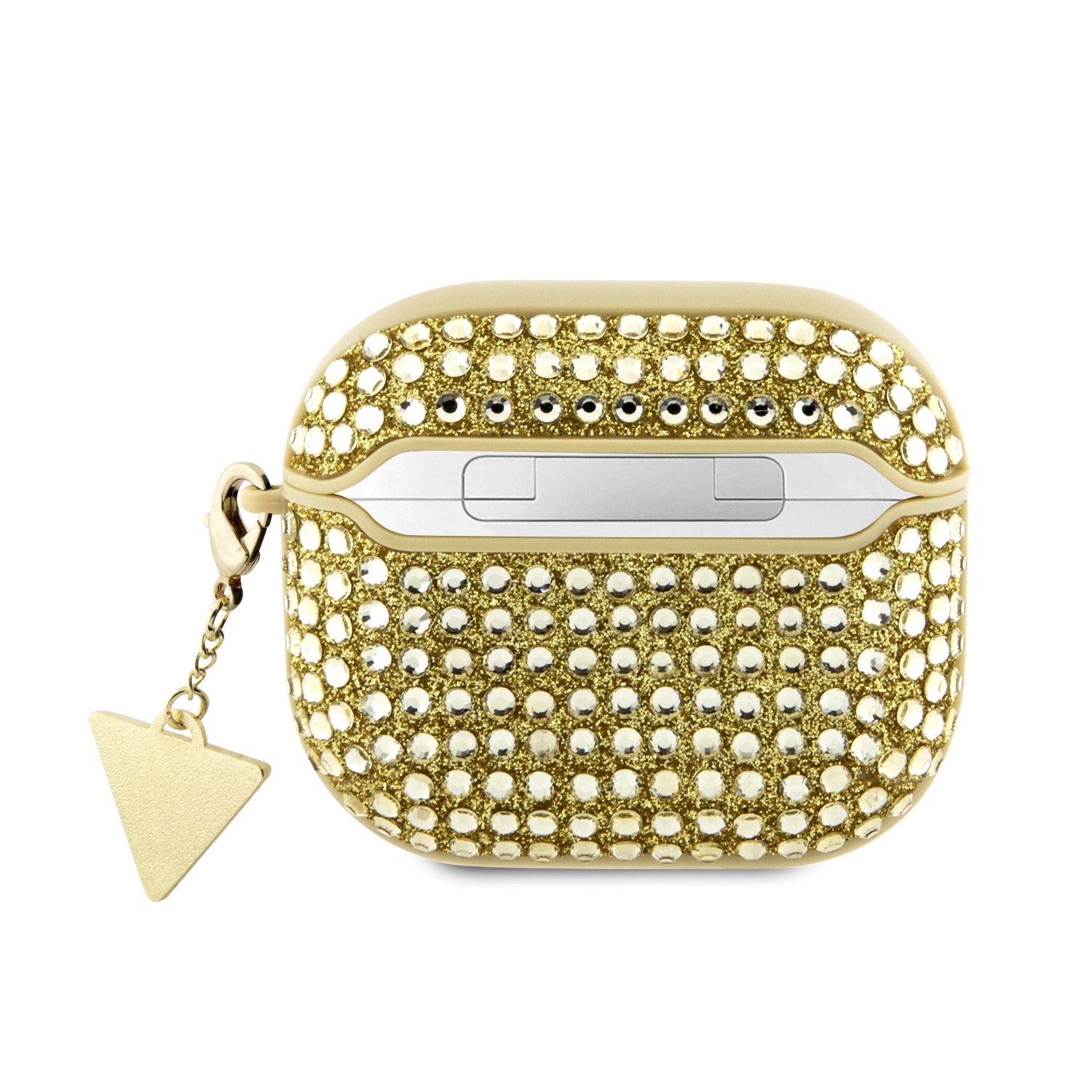 Guess Triangle Charm Θήκη προστασίας απο Σιλικόνη για Apple Airpods 3 με χρυσό κρεμαστό στολίδι (Χρυσό)