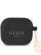 Guess Printed Gold Logo Θήκη Προστασίας Από Σιλικόνη Για Apple Airpods 3 Με Χρυσό Κρεμαστό Στολίδι (Μαύρη) – Θήκη για κινητό από το PhoneBazaar.gr