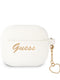 Guess Vintage Script Gold Logo Θήκη Προστασίας Από Σιλικόνη Για Apple Airpods 3 Με Χρυσή Κρεμαστή Καρδιά (Λευκή) – Θήκη για κινητό από το PhoneBazaar.gr