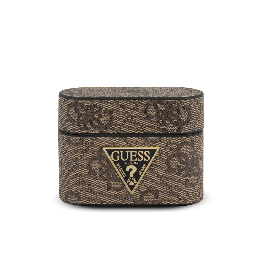 Guess Triangle Logo Pu Leather Case Θήκη Προστασίας Από Μαλακή Δερματίνη Saffiano Για Apple Airpods Pro (Brown – Guacapvsatml4Gb) – Θήκη για κινητό από το PhoneBazaar.gr
