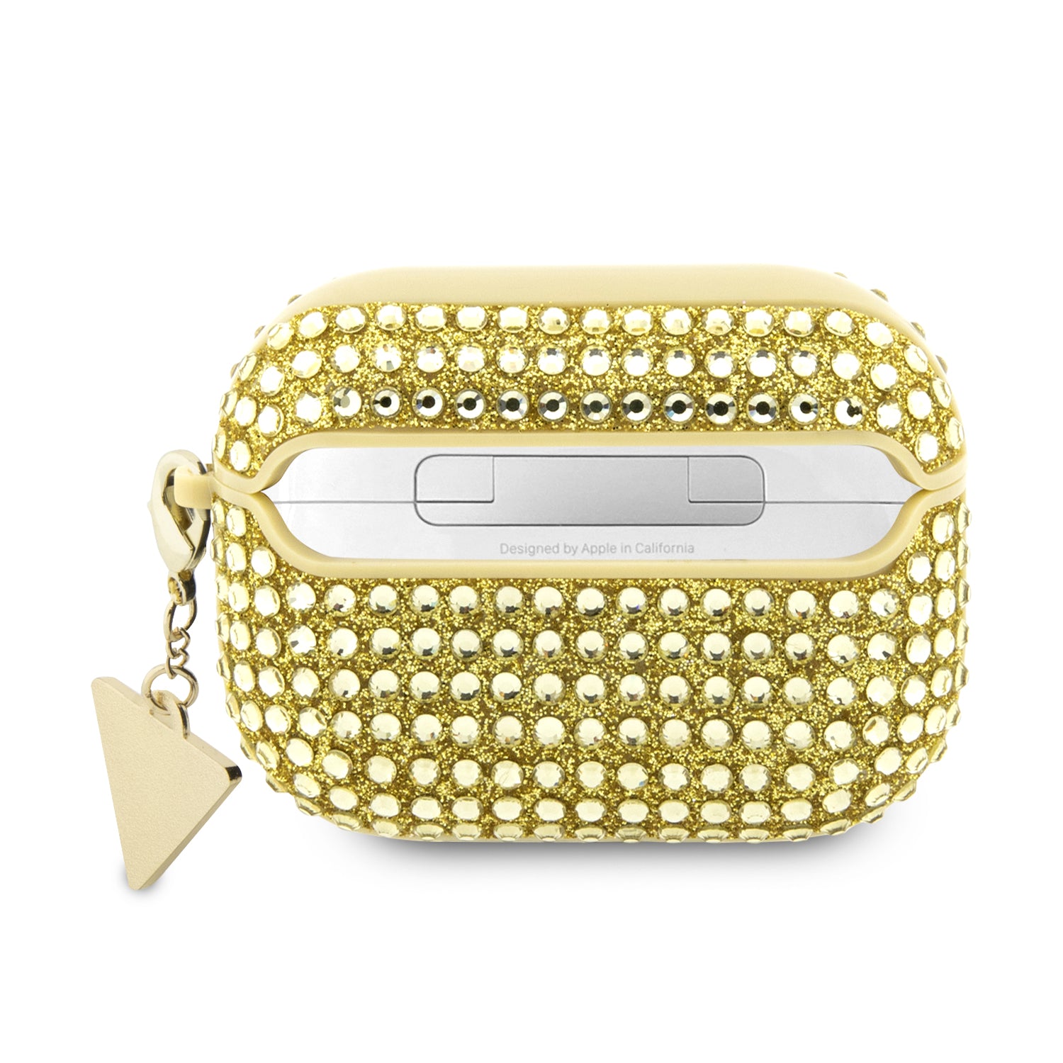 Guess Triangle Charm Θήκη προστασίας απο Σιλικόνη για Apple Airpods Pro 2 με χρυσό κρεμαστό στολίδι (Χρυσό)