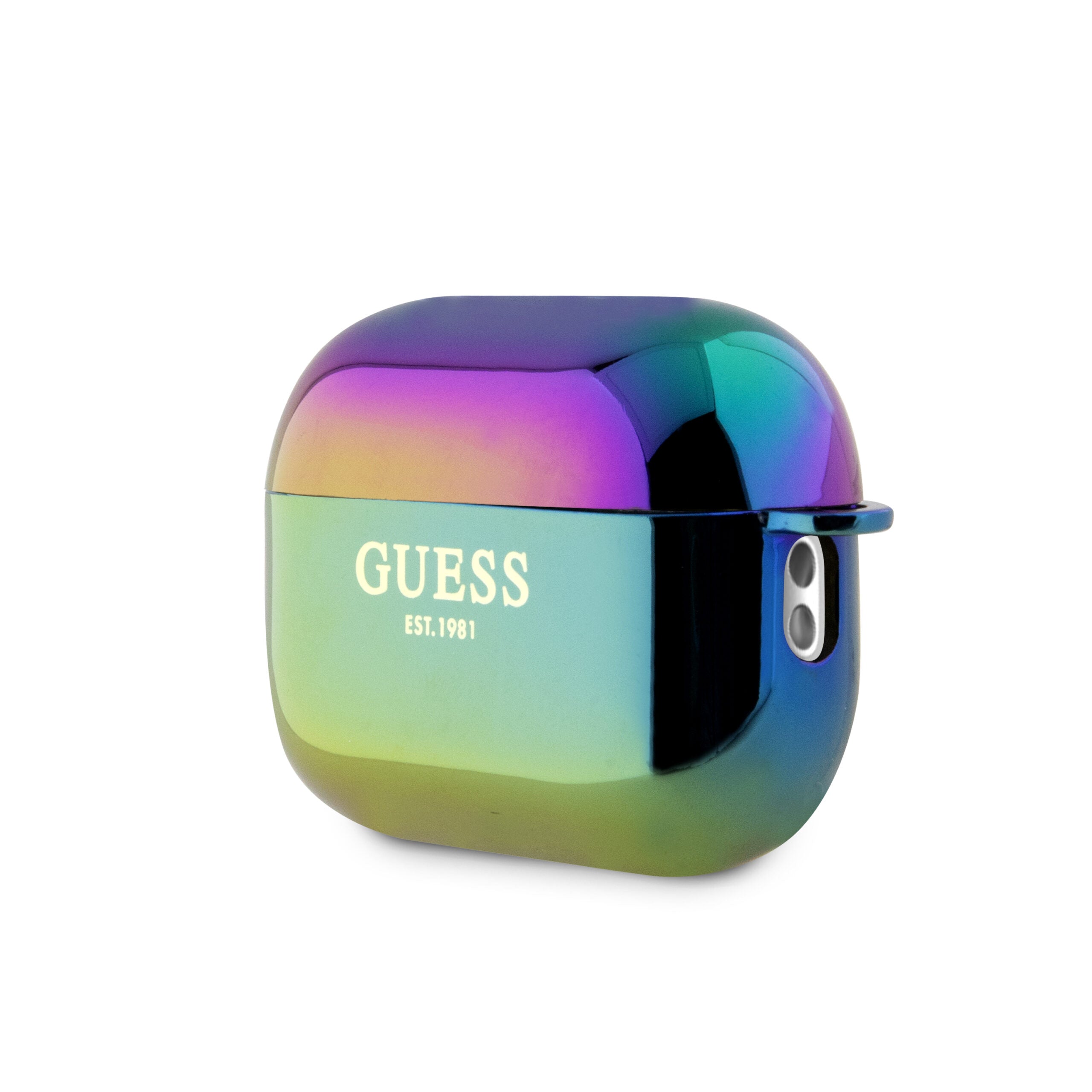 Guess "4G Logo Collection" Charm Θήκη προστασίας απο Σιλικόνη για Apple Airpods Pro 2 με χρυσό κρεμαστό στολίδι (Iridescent Black)