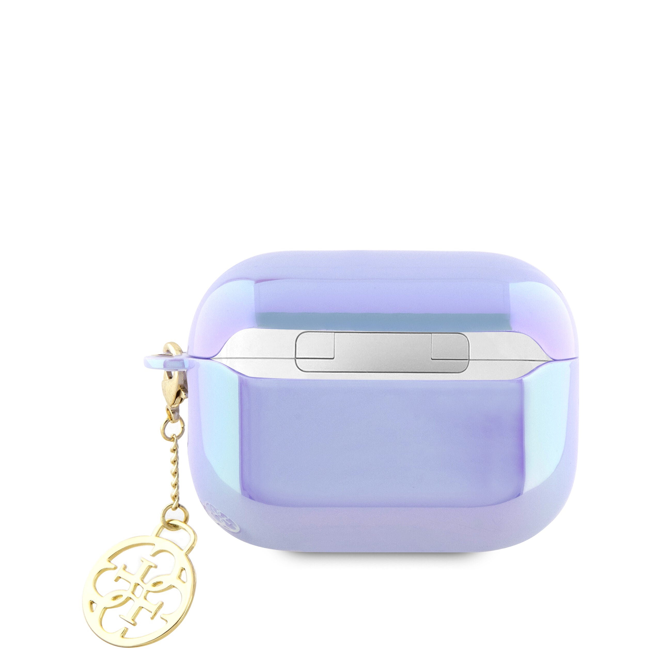 Guess "4G Logo Collection" Charm Θήκη προστασίας απο Σιλικόνη για Apple Airpods Pro 2 με χρυσό κρεμαστό στολίδι (Iridescent Purple)