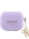 Guess Printed Gold Logo Θήκη Προστασίας Από Σιλικόνη Για Apple Airpods Pro 2 Με Χρυσό Κρεμαστό Στολίδι (Μωβ) – Θήκη για κινητό από το PhoneBazaar.gr