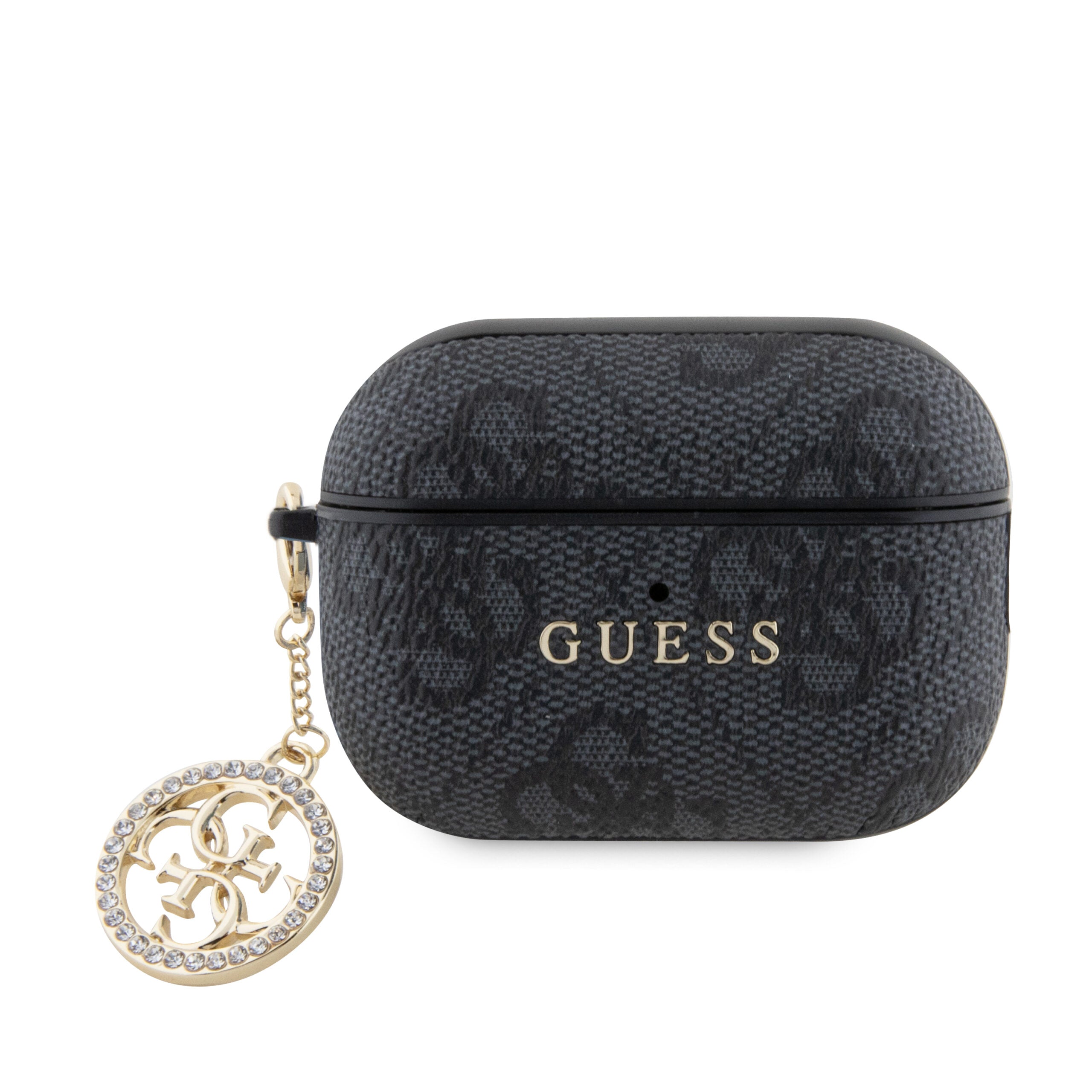 Guess “4G Strass Charm” Collection Θήκη Προστασίας Από Δερματίνη Για Apple Airpods Pro 2 Με Χρυσό Κρεμαστό Στολίδι (Black – Guap2P4E4Cdk) – Θήκη για κινητό από το PhoneBazaar.gr