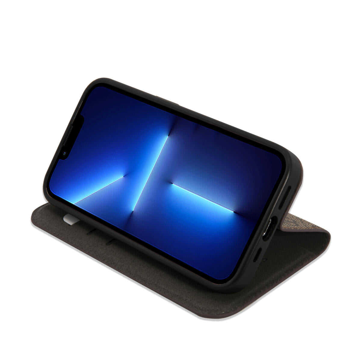 Guess “4G Logo Collection” Script Metal Logo Θήκη προστασίας από δερματίνη τύπου folio – iPhone 14 Plus (Καφέ)