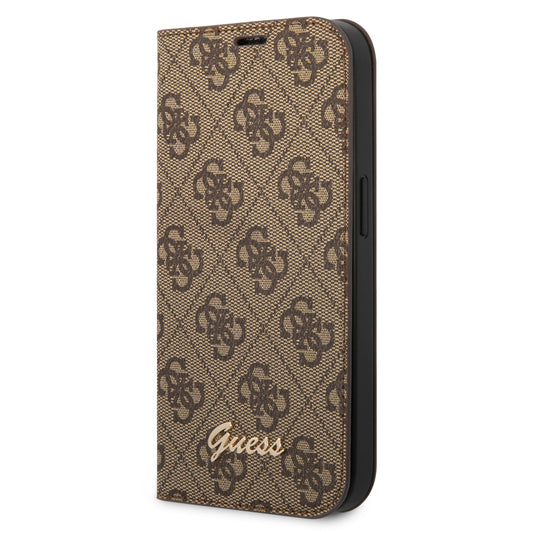 Guess “4G Logo Collection” Script Metal Logo Θήκη Προστασίας Από Δερματίνη Τύπου Folio – Iphone 14 Pro Max (Καφέ) – Θήκη για κινητό από το PhoneBazaar.gr