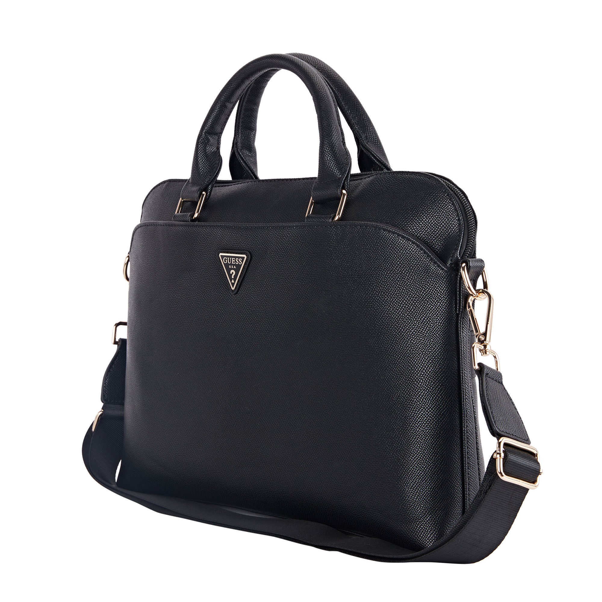 Guess Grained Triangle Logo Computer Bag 15"-16" (Black - GUCB15PGTSPSK)