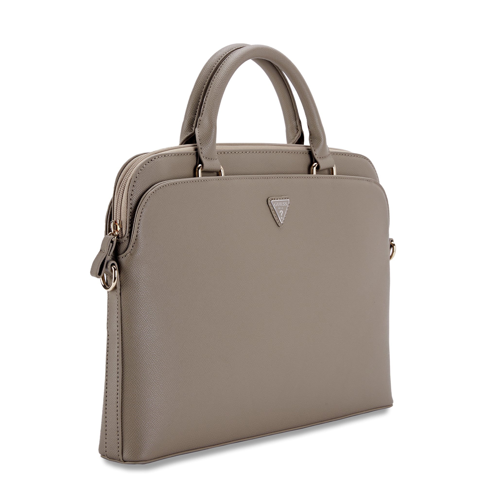 Guess Grained Triangle Logo Computer Bag 15"-16" (Brown - GUCB15PGTSPSW)