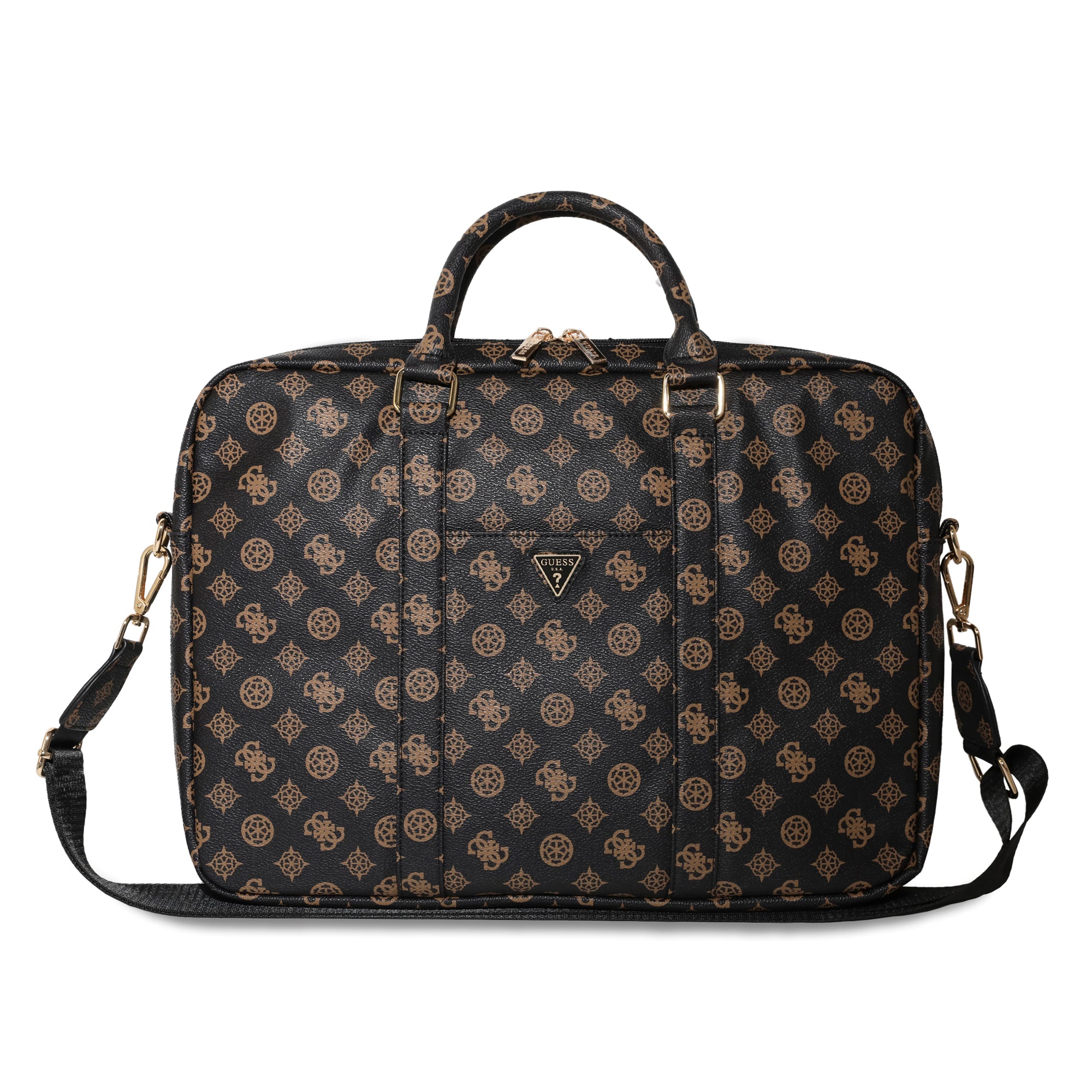 Guess Computer Bag For 16" With Front Pocket & Zipper Triangle Peony Logo (Black - Gucb16Pgposgnk) – Θήκη για κινητό από το PhoneBazaar.gr