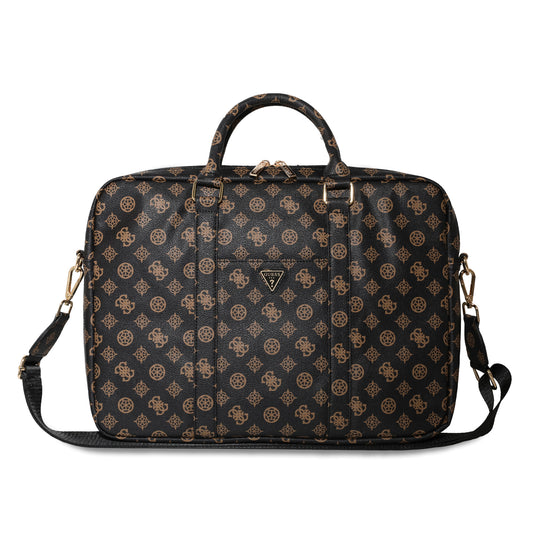Guess Computer Bag For 16" With Front Pocket & Zipper Triangle Peony Logo (Black - Gucb16Pgposgnk) – Θήκη για κινητό από το PhoneBazaar.gr