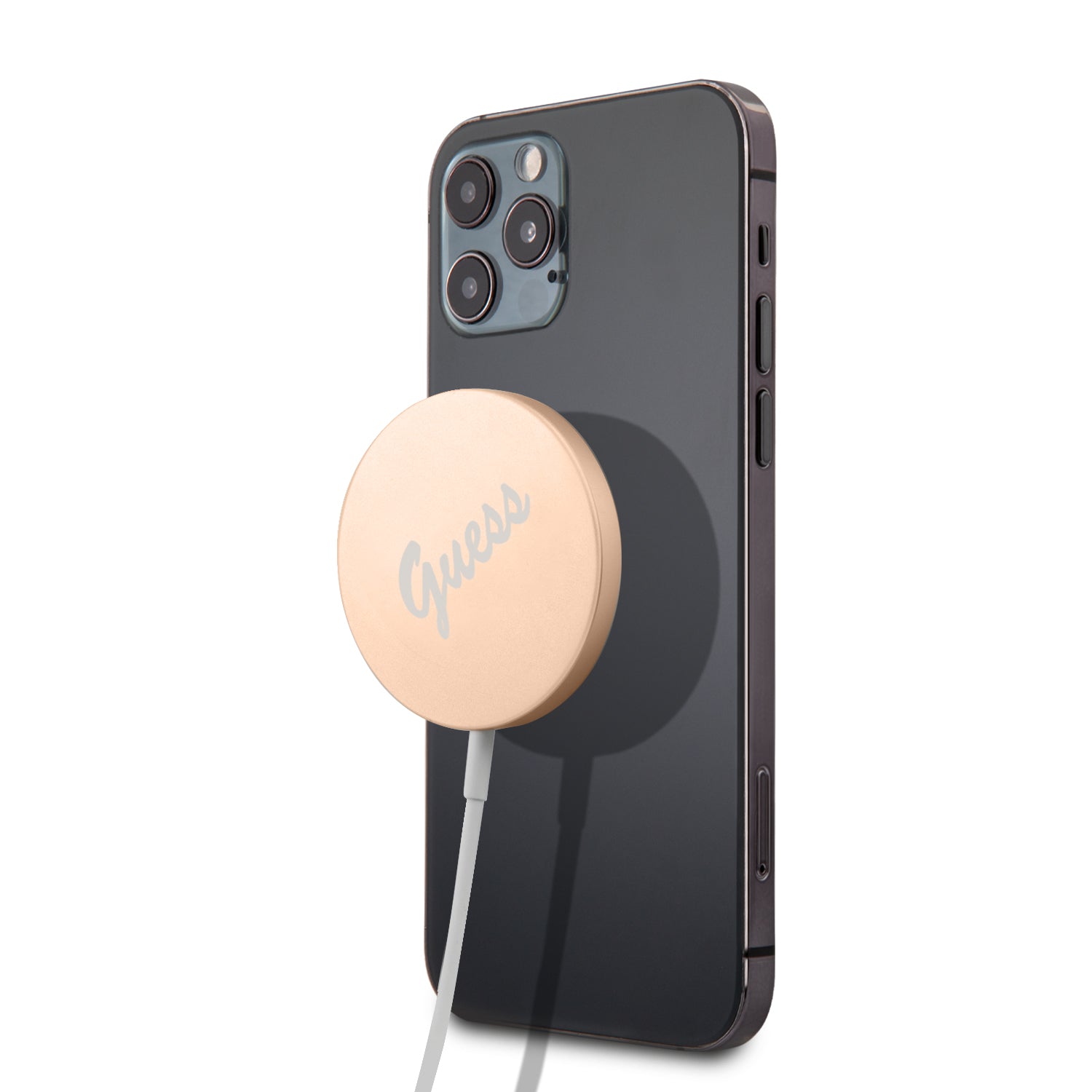 Guess Vintage Script Logo Wireless Magsafe Charger Pad Μοντέρνος Ασύρματος Φορτιστής Qi 15W Για Smartphone Σε Χρυσό – Θήκη για κινητό από το PhoneBazaar.gr