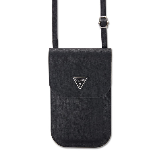 Guess Grained Triangle Logo Pu Leather Wallet Case (Black - Gucwbpgtspsk) – Θήκη για κινητό από το PhoneBazaar.gr